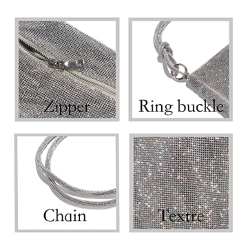 oexe Rhinestone Purse Sparkly Evening Bag for Women