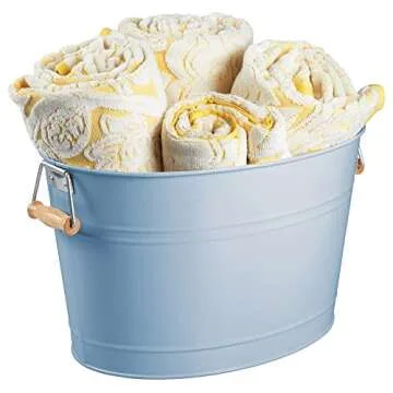 mDesign Oval Storage Tub for Stylish Bathroom Organization