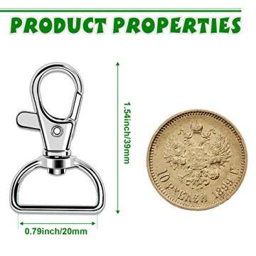 Premium 50PCS Swivel Lanyard Snap Hooks for Crafting