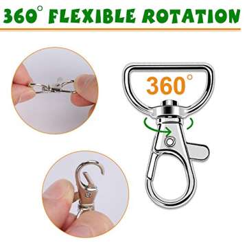 Premium 50PCS Swivel Lanyard Snap Hooks for Crafting