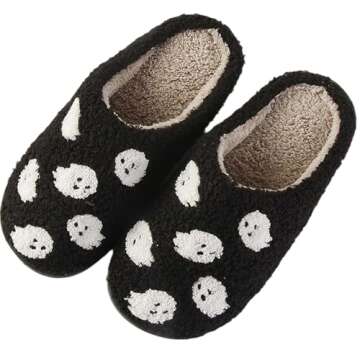 Aucomfo Skull Scream Halloween Slippers for Comfort