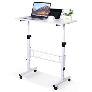 KLSMYHOKI Adjustable Standing Desk with Wheels - Ergonomic Mobile Office Solution