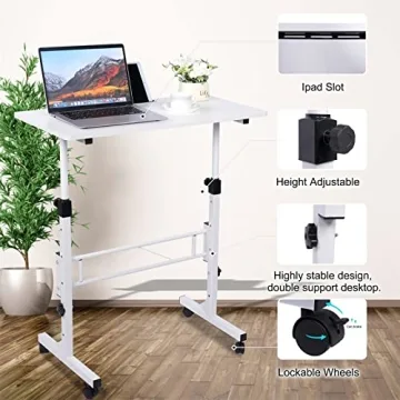 Adjustable Standing Desk with Wheels - Ergonomic Mobile Office Solution