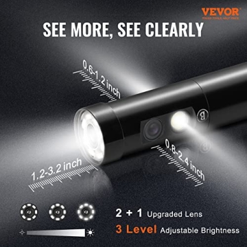 VEVOR Triple Lens Inspection Camera 1080P HD 16.5FT