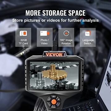 VEVOR Triple Lens Inspection Camera 1080P HD 16.5FT