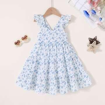 Kids Toddler Baby Girls Rainbow Dress Princess Sleeveless Beach Butterfly Sundress