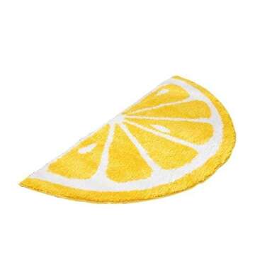 Cute Lemon Half Round Rug for Kitchen and Bathroom