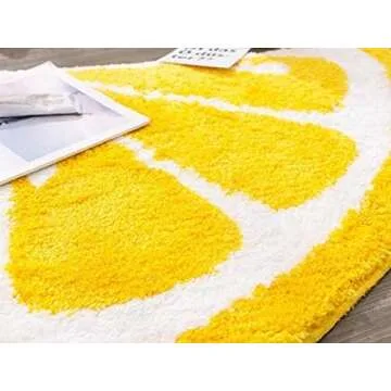 Cute Lemon Half Round Rug for Kitchen and Bathroom