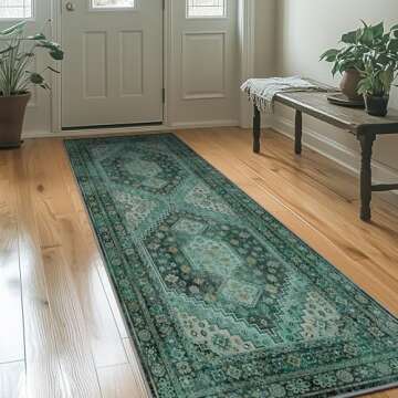 GENIMO Area Rug 2x5 Machine Washable Non Slip Vintage Hallway Runner Rug, Low Pile Lightweight Rugs ...