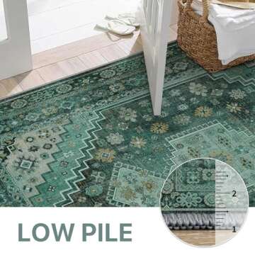 GENIMO Vintage Hallway Runner Rug - Machine Washable & Non-Slip