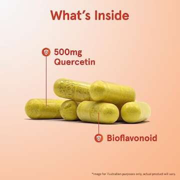 Jarrow Formulas Quercetin 500 mg, Dietary Supplement, Antioxidant Support for Cardiovascular and Immune Health, 200 Veggie Capsules, 200 Day Supply