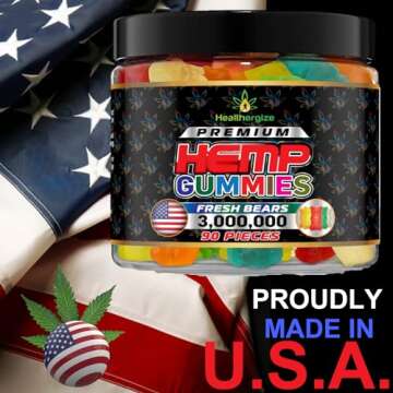 Hemp Gummies for Sleep-Infused Bedtime Support, Relax, Calm, Discomfort-High Potency Hemp Gummy Bear...