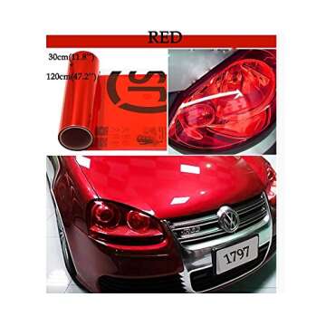 1797 Car Light Tint Film Headlight Fog Light Taillight Red Tinted Vinyl Tail Back Color Sticker Self...