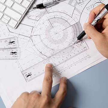 Mr. Pen- Ruler, 6 inch Ruler, Pack of 3, Clear Ruler, Plastic Ruler, Drafting Tools, Rulers for Kids...