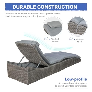 Soleil Jardin Adjustable Folding Outdoor Chaise Lounge