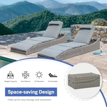 Soleil Jardin Adjustable Folding Outdoor Chaise Lounge