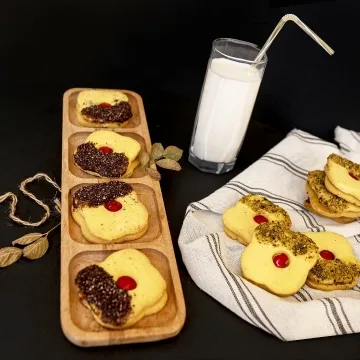 شیرینی آلمانی آجیلی-وانیلی-پسته‌ای-ساندویچی-پذیرایی-کم‌شیرین