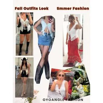 OYOANGLE Women's Summer Casual Tie Front Top Sleeveless V Neck Lace Trim Going Out Crop Blouse White S