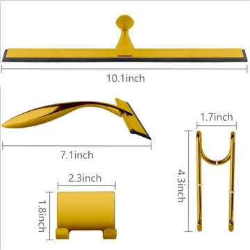 peafowl 10 inch Shower Squeegee Stainless Steel Bath Squeegee for Shower Glass Doors Bathroom Window...