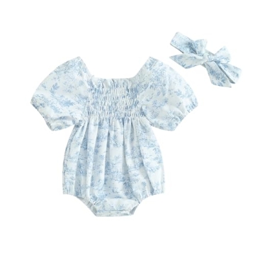 Ursobutegl Infant Baby Girls Floral Ruffle Romper - Summer Delight