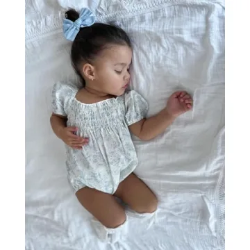 Ursobutegl Baby Girls Floral Ruffle Romper for Summer Fun