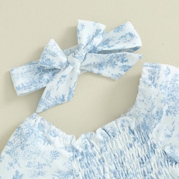 Ursobutegl Baby Girls Floral Ruffle Romper for Summer Fun
