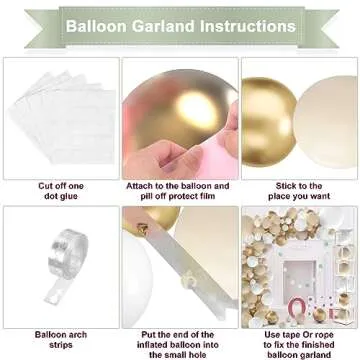 White and Gold Balloons Garland Arch,102 pcs Beige White Gold Balloons with for Boho Wedding Baby Bridal Shower Engagement Anniversary Birthday Decorations