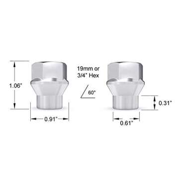 24 Chrome Silver Open ET Lug Nuts for 6Lug Vehicles