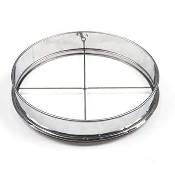 Practicool Garden Potting Mesh Sieve - Sifting Pan - Stainless Steel Riddle - Mix Soil Filter - with 4 Interchangeable Mesh Sizes - 3, 6, 9, 12mm