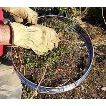 Practicool Garden Potting Mesh Sieve - Sifting Pan - Stainless Steel Riddle - Mix Soil Filter - with 4 Interchangeable Mesh Sizes - 3, 6, 9, 12mm