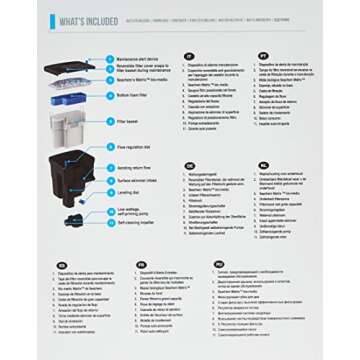 Seachem Tidal Power Aquarium Filter - 35 Gallon Large Fish Tank Filter,black