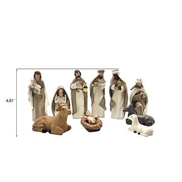 QF Home Nativity Set Collectable Nacimientos De Navidad Holiday Ornament Great Choice for Tabletop Religion Décor