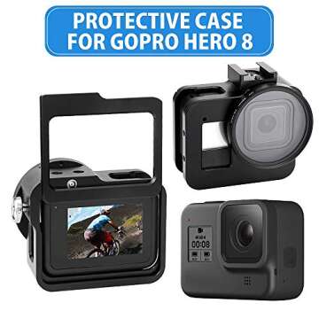 Luxebell Aluminium Alloy Skeleton Thick Solid Protective Case Shell Frame Housing for GoPro Hero 8 V...