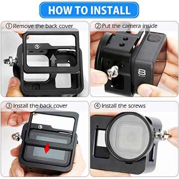 Luxebell Aluminium Alloy Skeleton Thick Solid Protective Case Shell Frame Housing for GoPro Hero 8 Vlogging