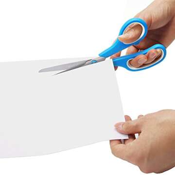 CCR Scissors 8 Inch Soft Comfort-Grip Handles Sharp Blades, 12-Pack