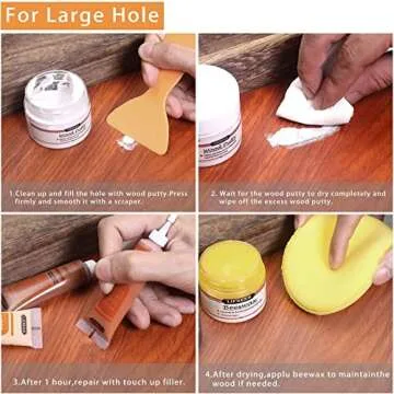 Lifreer Wood Furniture Repair Kit, High-Performance Wood Filler, Wood Putty with Beeswax - Hardwood Floor Scratch Repair Kit for Scratch, Cracks, Hole, Laminate, Table, Door
