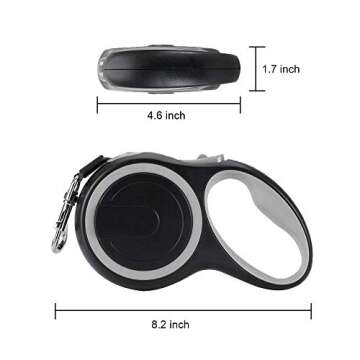 EC.TEAK Retractable Dog Leash, 26 Foot Dog Walking Leash for Medium Large Dogs up to 110lbs, One Button Break & Lock, Heavy Duty No Tangle, Large