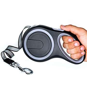 EC.TEAK Retractable Dog Leash, 26 Foot Dog Walking Leash for Medium Large Dogs up to 110lbs, One Button Break & Lock, Heavy Duty No Tangle, Large