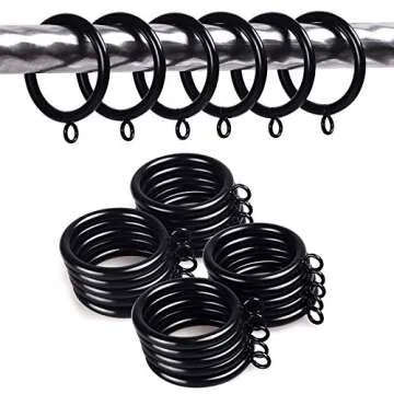 Metal Curtain Rings - ANJUU 48 Pack for Elegant Drapery Styles