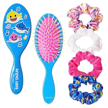 Baby Shark Hair Accessory Set for Kids - Brush, Ties & Scrunchies