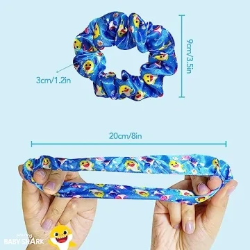 Baby Shark Hair Set - Brush, Ties & Scrunchies for Kids