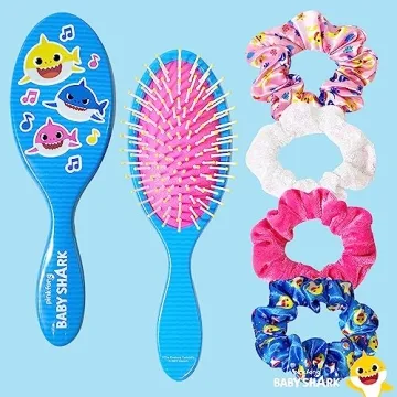 Baby Shark Hair Set - Brush, Ties & Scrunchies for Kids