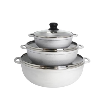 IMUSA 3pc Cast Aluminum Caldero Set for Versatile Cooking
