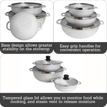 IMUSA 3pc Cast Aluminum Caldero Set for Versatile Cooking