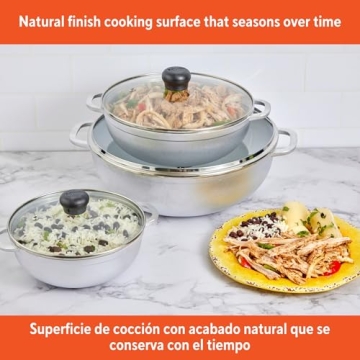 IMUSA 3pc Cast Aluminum Caldero Set for Versatile Cooking