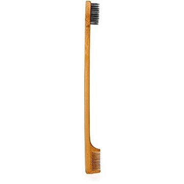 GranNaturals Edges Brush and Comb for Edge Control - Sturdy Bamboo Handle - Styling & Gentle Care To...