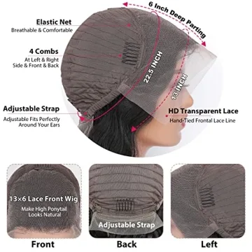 ALIPOP 24 Inch Lace Front Wig 180 Density Body Wave