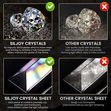 Siljoy 42 Inch Gold Fandelier Ceiling Fan with Light, Crystal Ceiling Fan with Lights and Remote, LED Dimmable Chandelier Fan with Invisible Reversible Fan Blades for Bedroom Living Room Dining Room