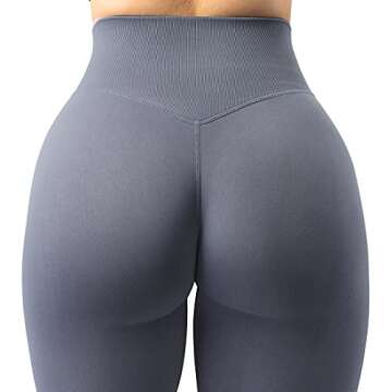 SUUKSESS Women Seamless Butt Lifting Leggings High Waisted Workout Yoga Pants (Blue, M)