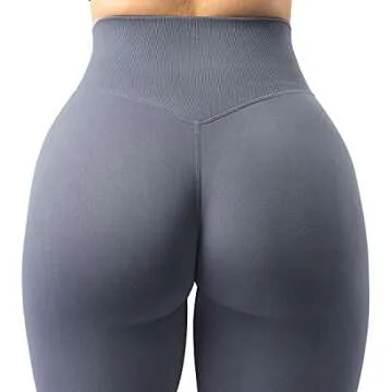 SUUKSESS Women Seamless Butt Lifting Leggings High Waisted Workout Yoga Pants (Blue, M)